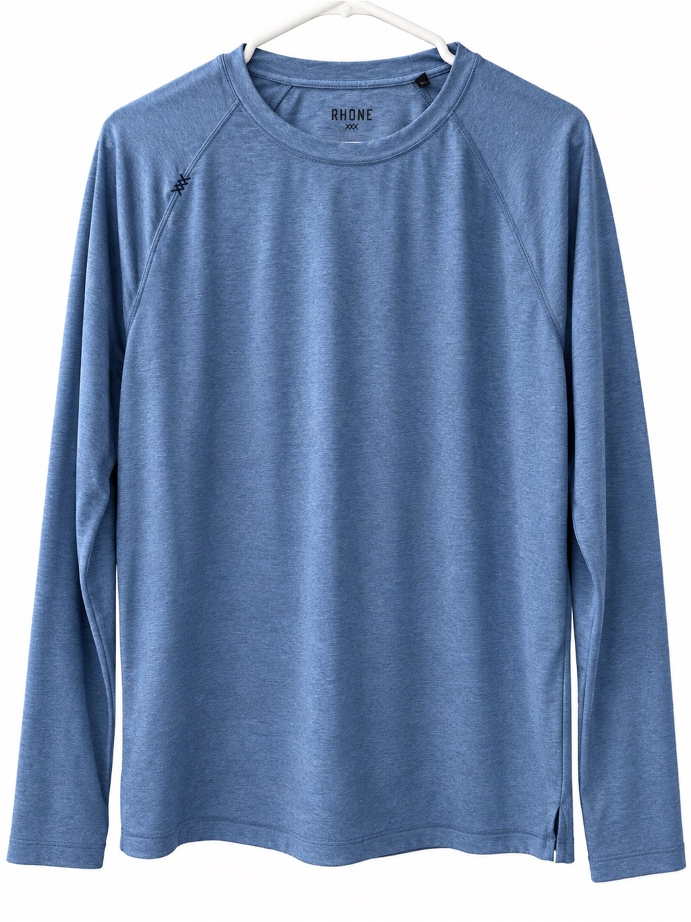Rhône Men’s Blue Heather Long Sleeve Performance Shirt